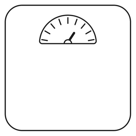Weight scale icon, healthy diet body symbol, loss calorie measure vector illustration.のイラスト素材