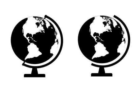 Globe map icon, Earth globe symbol, travel to world, plated for web, logo, website vector illustration.のイラスト素材