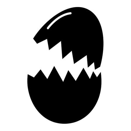 Broken Egg icon, shell easter symbol, healthy nature food, vector illustration, farm organic protein.のイラスト素材