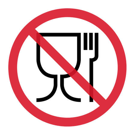 Food safe symbol. The international icon for food safe material, wine glass and a fork symbol.のイラスト素材