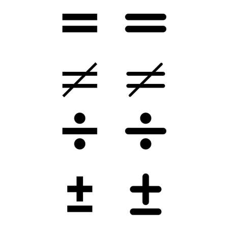Set of divide and equal mathematics symbol, education maths icon, web element vector illustration...