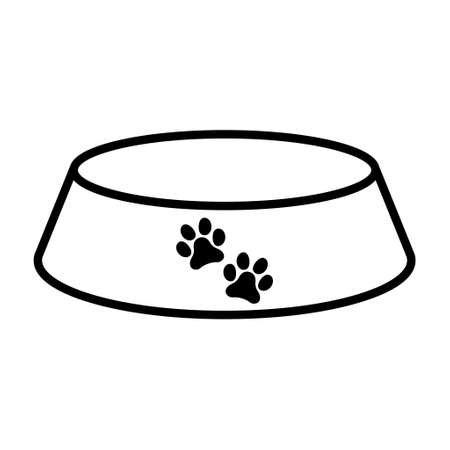 Bowl icon for pet, food sign isolated on background, vector illustration, meal dinner symbol design.のイラスト素材