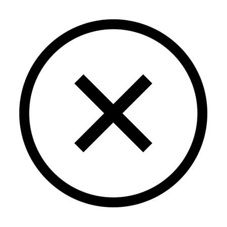 Cross mark icon, X sign, simple error design vector illustration, false choice symbol.のイラスト素材