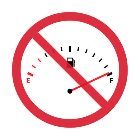 Fuel car indicator icon, gauge petrol automobile meter symbol, control sign vector illustration.のイラスト素材