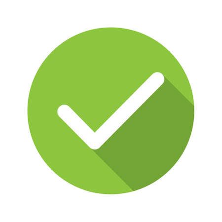 Check mark, tick icon, success - yes vector illustration isolated on background, vote positive.のイラスト素材