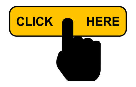 Click here web button, internet flat pointer design, press link vector illustration.のイラスト素材