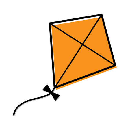 Fly kite icon, hobby outdoor activity symbol, wind air game vector illustration.のイラスト素材