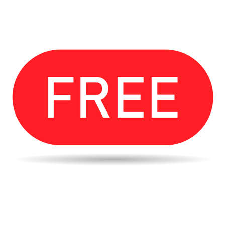 Free web button sign, promotion design label icon, free business vector illustration.のイラスト素材