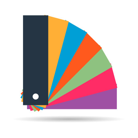 color icon shadow, colorful graphic catalog symbol, color template web vector illustration.のイラスト素材