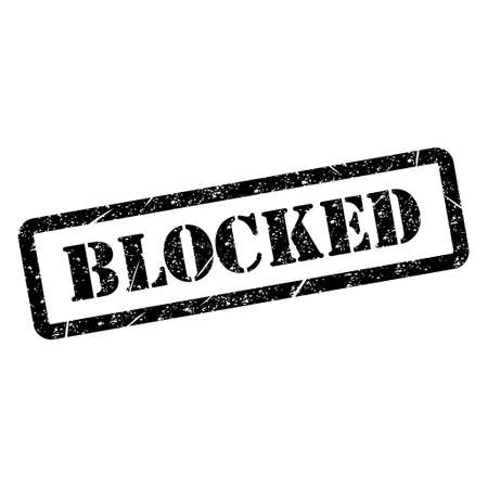 Blocked stamp symbol, label sticker sign button, text banner vector illustration.のイラスト素材