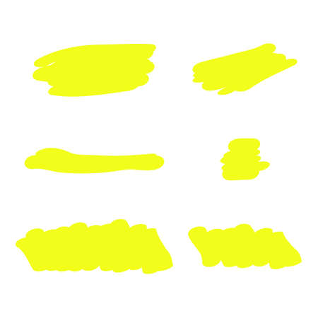 Set of Highlight marker icon, brush element ink symbol, stroke hand made note vector illustration.のイラスト素材