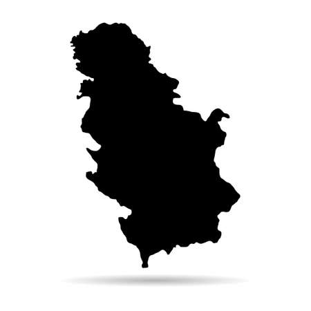 Serbia map icon, geography blank concept, isolated graphic background vector illustration.のイラスト素材