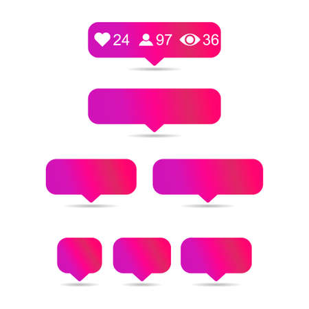Set of Interface buttons web design shadow, social media icon symbol, vector illustration.のイラスト素材