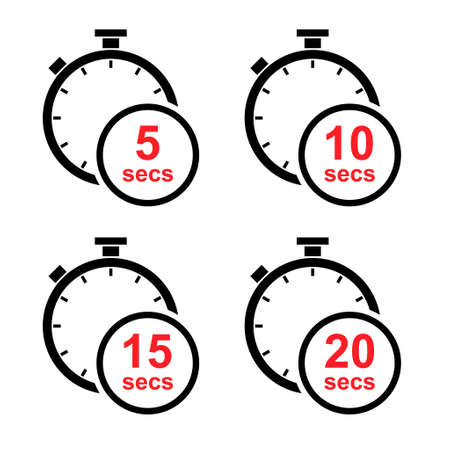 Set of Timer sport icon, stopwatch digital graphic symbol, time circle sign vector illustration...