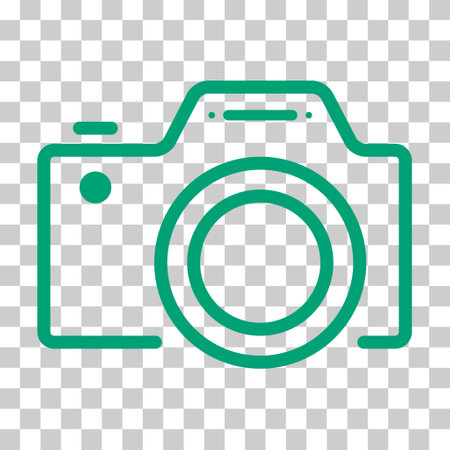 Camera flat web icon, photography digital design, retro equipment symbol vector illustration.のイラスト素材