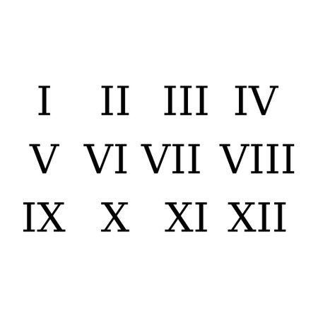 Set of roman numeral number icon, letter typography style sign, mathematics alphabet icon vector illustration.のイラスト素材