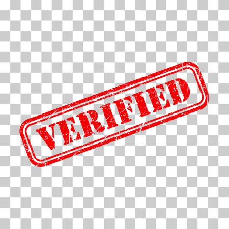 Verified stamp symbol, label sticker sign button, text banner vector illustration.のイラスト素材