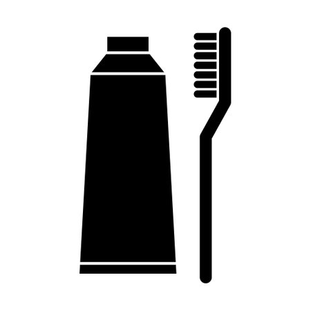 Tooth brush care icon, dental hygiene web sign, health medicine vector illustration.のイラスト素材