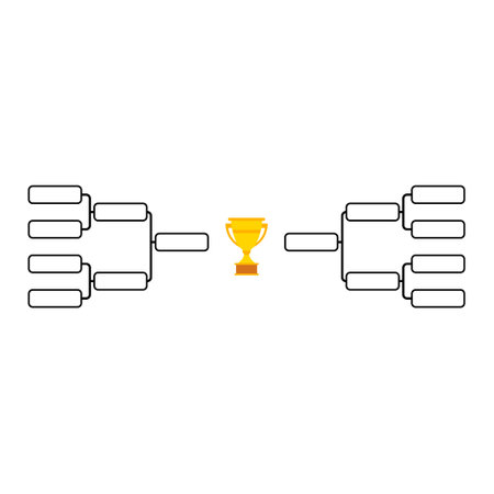 Set of Bracket sport tournament, blank elimination event sign, playoff match vector illustration.のイラスト素材