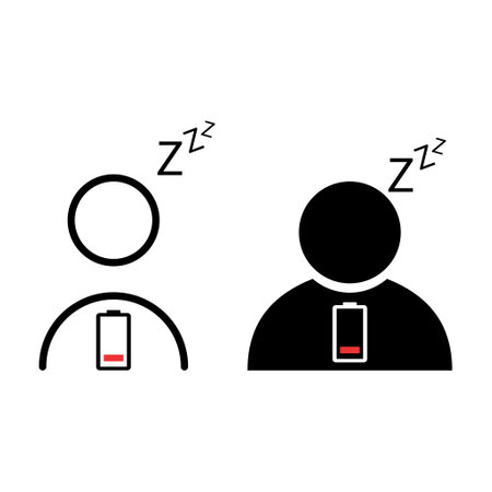 Set of Tired man icon, sleep emotion tired sign, bored concept symbol, graphic vector illustration.
