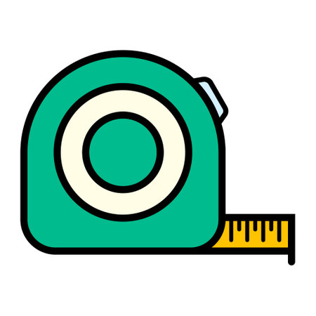 Measurement tape icon, measure tool concept design symbol, instrument flat vector illustration.のイラスト素材