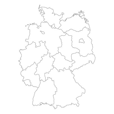Germany map icon, geography blank concept, isolated graphic background vector illustration.のイラスト素材