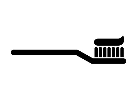 Tooth brush care icon, dental hygiene web sign, health medicine vector illustration.のイラスト素材