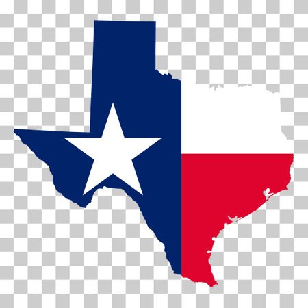Texas map shape, united states of america. Flat concept icon symbol vector illustration.