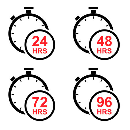 Set of Timer sport icon, stopwatch digital graphic symbol, time circle sign vector illustration button. Stop and start measure.のイラスト素材