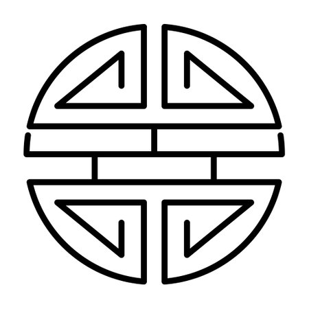 Traditional shou icon, spiritual isolated shu flat symbol, asian vector illustration.のイラスト素材