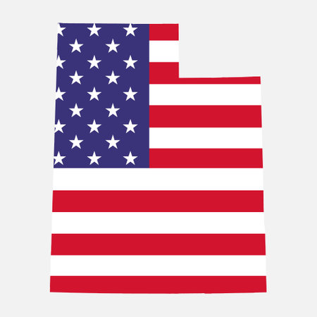 Utah map shape, united states of america. Flat concept icon symbol vector illustration.のイラスト素材