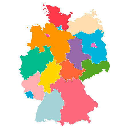 Germany map icon, geography blank concept, isolated graphic background vector illustration.のイラスト素材