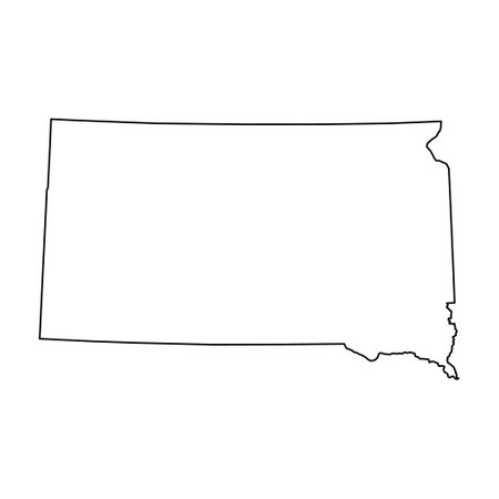 South Dakota map shape, united states of america. Flat concept icon symbol vector illustration.のイラスト素材
