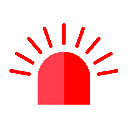 Siren fire alarm sign, signal danger light symbol, ambulance police alert vector illustration.のイラスト素材