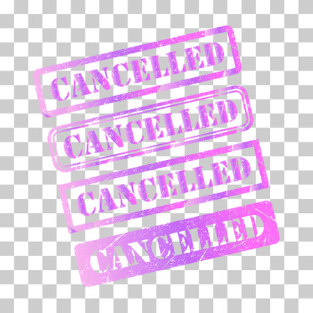 Set of Canceled stamp symbol, label sticker sign button, text banner vector illustration.のイラスト素材