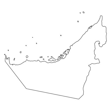 United arab emirates map icon, geography blank concept, isolated graphic background vector illustration.のイラスト素材