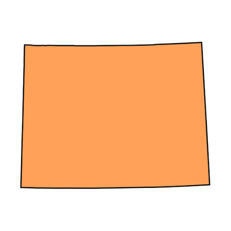Wyoming map shape, united states of america. Flat concept icon symbol vector illustration.のイラスト素材