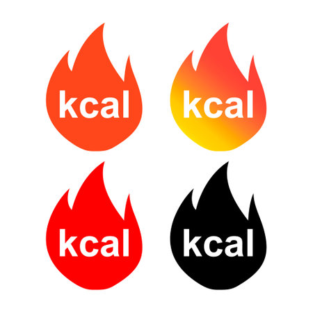 Set of Calories healthy diet icon, nutrition food low sign, kcal zero web vector illustration.のイラスト素材