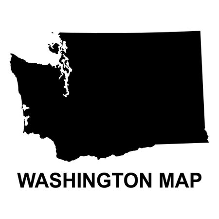 Washington map shape, united states of america. Flat concept icon symbol vector illustration.のイラスト素材
