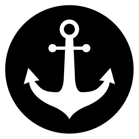 Anchor marine old icon, ship security object element, vector illustration design web element.のイラスト素材