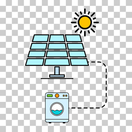 Solar panel icon, green power technology, ecology alternative energy vector illustration.のイラスト素材