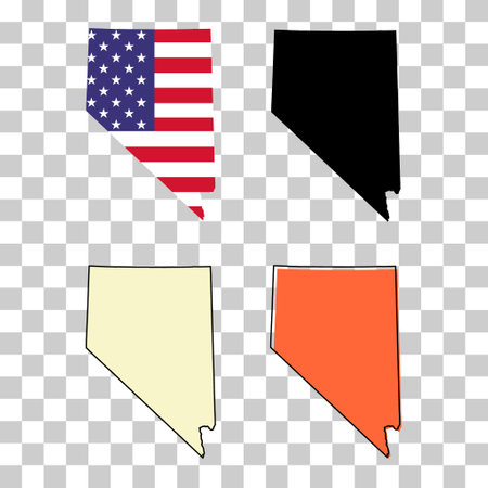Set of Nevada map shape, united states of america. Flat concept icon symbol vector illustration.のイラスト素材
