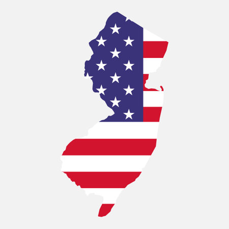 New Jersey map, united states of america. Flat concept icon symbol vector illustration.のイラスト素材