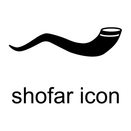 Shofar horn icon, graphic religion design symbol, ritual web sign vector illustration.のイラスト素材
