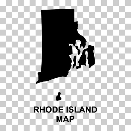 Rhode island map shape, united states of america. Flat concept symbol vector illustration.のイラスト素材