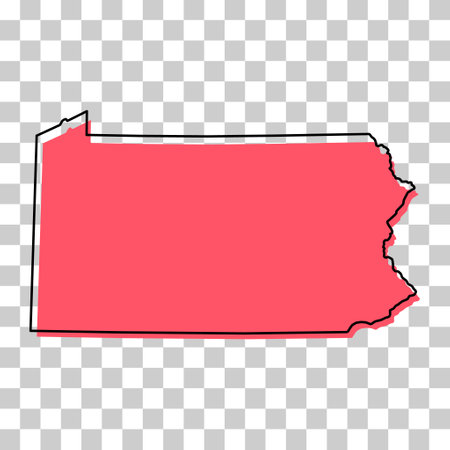 Pennsylvania map shape, united states of america. Flat concept icon symbol vector illustration.のイラスト素材