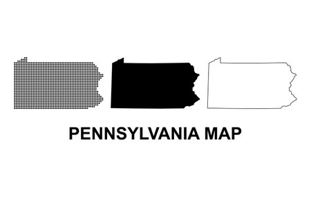 Set of Pennsylvania maps, united states of america. Flat concept symbol vector illustration.のイラスト素材