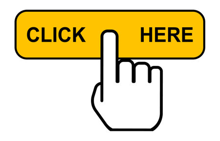 Click here web button, internet flat pointer design, press link vector illustration.のイラスト素材