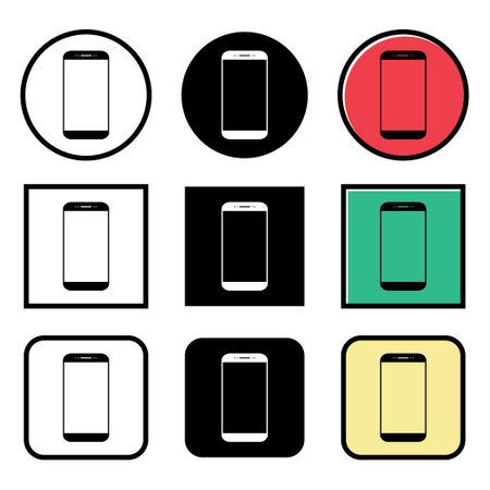 Set of mobile telephone smartphone icon, chat web internet communication vector illustration.のイラスト素材