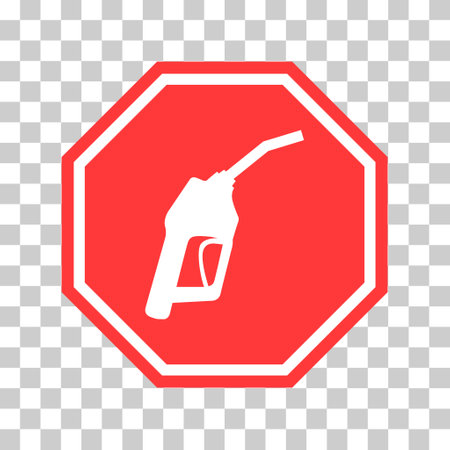 Gas station icon, nozzle isolated vector, pump gasoline design, oil power energy symbol.のイラスト素材